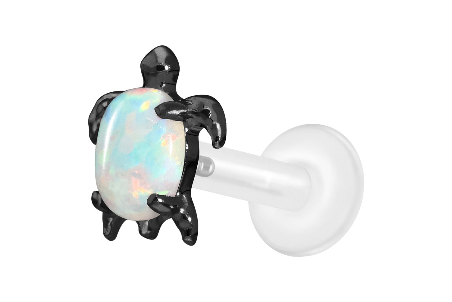 PTFE Labret Piercing mit Innengewinde + Titan-Aufsatz SCHILDKRÖTE